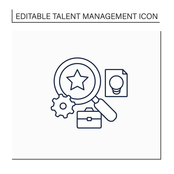 Icono de línea de análisis de talento - Vector, imagen