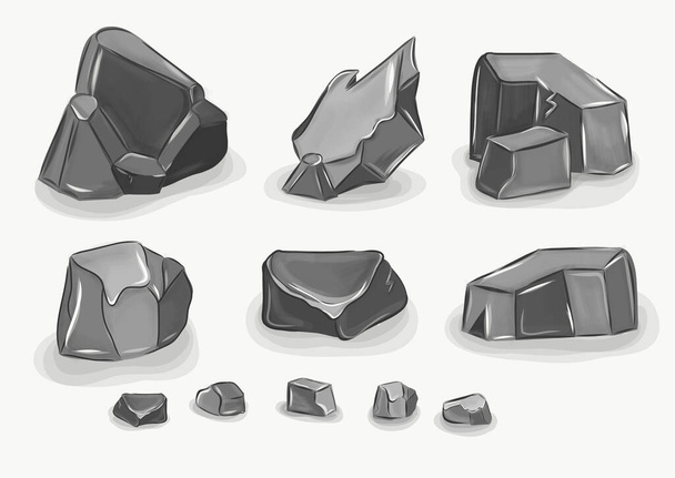 Rock stone collection - Vector, Image