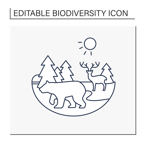 Taiga forest line icon - Vector, Image