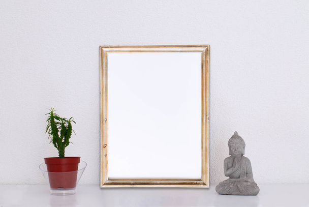 Mock up frame with white blank card. Mockup Template with copy space for your design or text. - Photo, Image