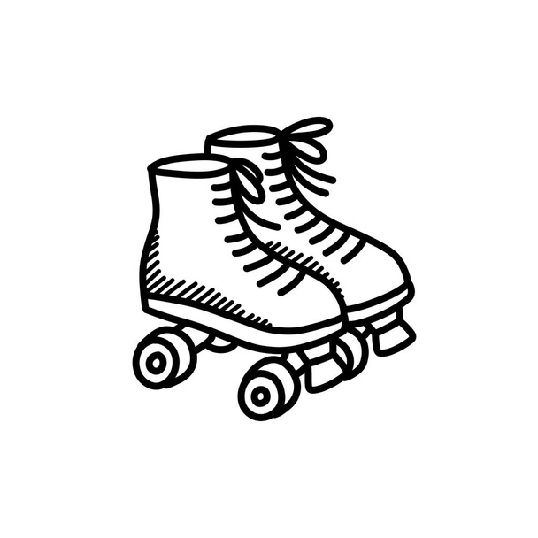 patines de ruedas garabato icono, vector de ilustración - Vector, imagen