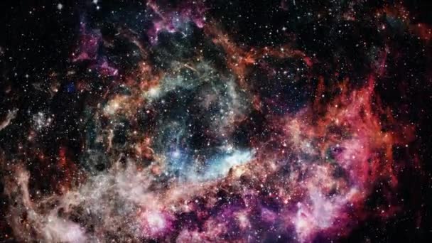 Loop Space Exploración Nebulosa cielo chispa nube de gas  - Metraje, vídeo