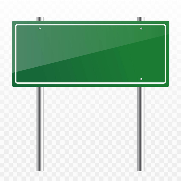 Порожній зелений дорожній знак на ізольованому фоні
 - Вектор, зображення