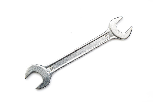 Wrench isolated on white background. Top view. Clipping path - Photo, Image