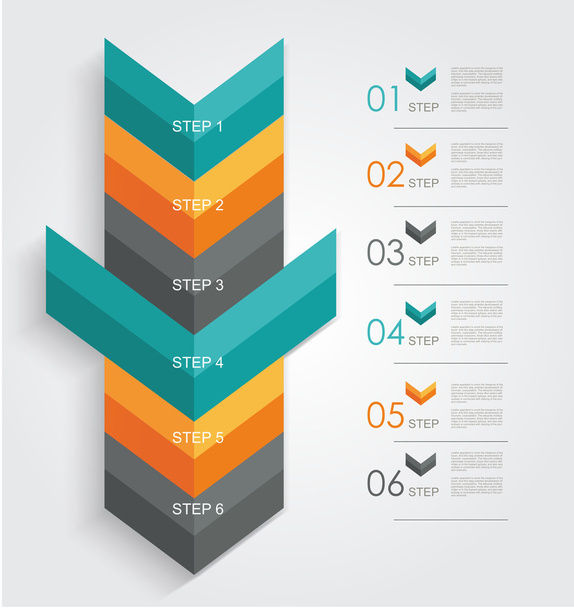 Minimal infographics or Step banners template in Arrow style - Vektor, Bild
