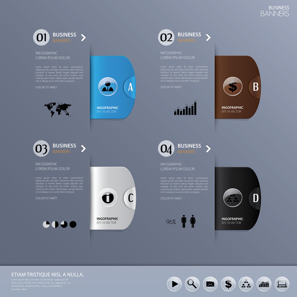 Vector template for business concepts with icons - Vector, Image