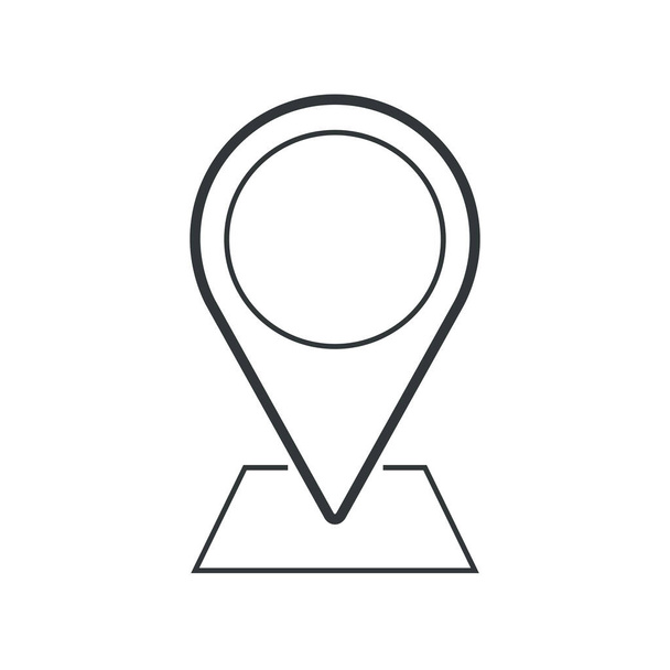 Helyszín navigációs pin ikon körvonalazott stílusban - Vektor, kép