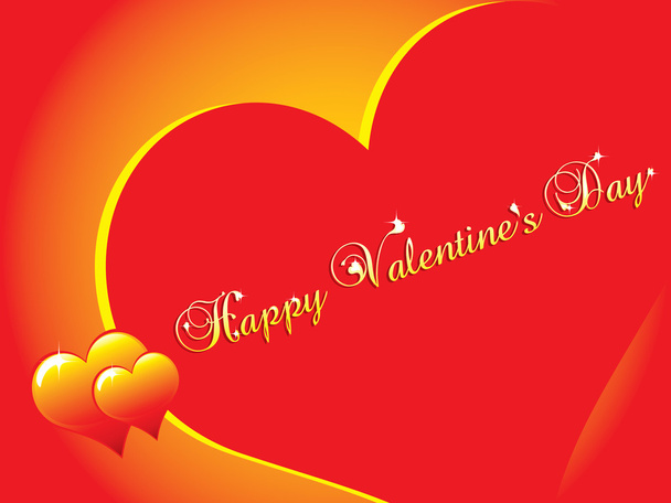 Happy Valentine's day card with beautiful glowing hearts - Vector, Image
