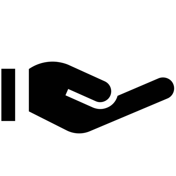 objetivo gesto mão ícone em estilo sólido - Vetor, Imagem