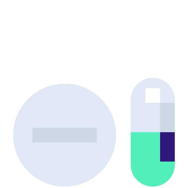 antibiotica genezen gezondheid pictogram in platte stijl - Vector, afbeelding