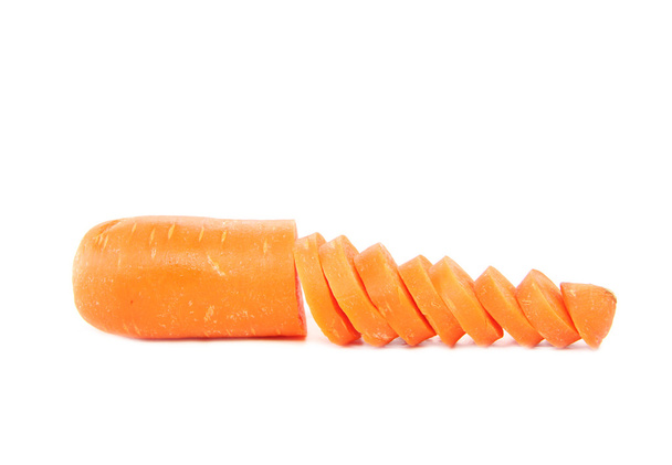 sliced carrot of isolated on white. - Zdjęcie, obraz