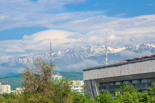 view of the snow-capped mountains peaks - Photo, Image