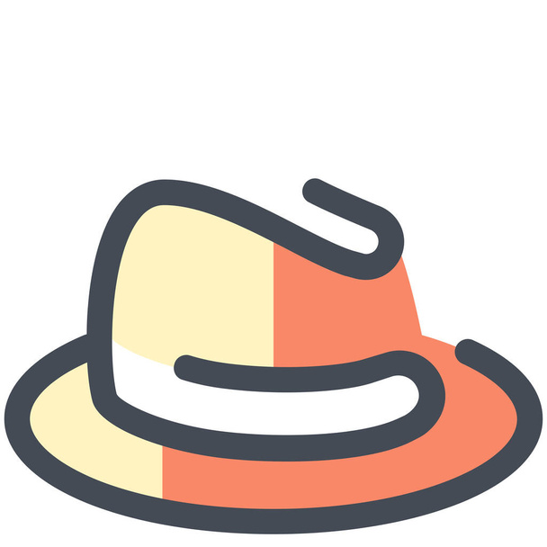 hoed gevoeld gangster pictogram - Vector, afbeelding