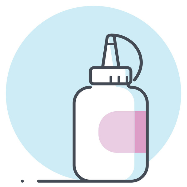 иконка художественной бутылки в стиле залитого контура - Вектор,изображение
