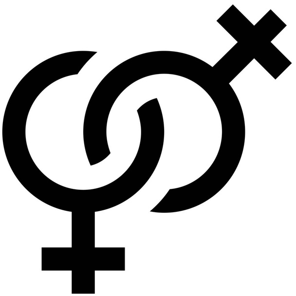 ソリッドスタイルのエロティカ女性の性別アイコン - ベクター画像