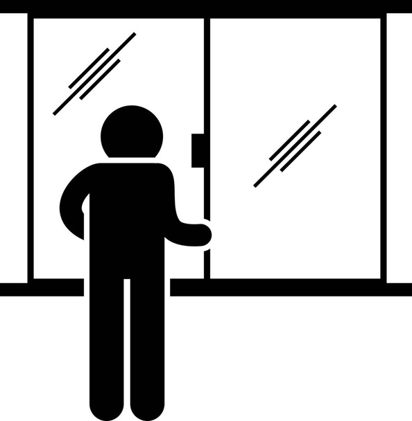 κλείσιμο εικονίδιο άνθρωπος κλείσιμο σε στερεό στυλ - Διάνυσμα, εικόνα