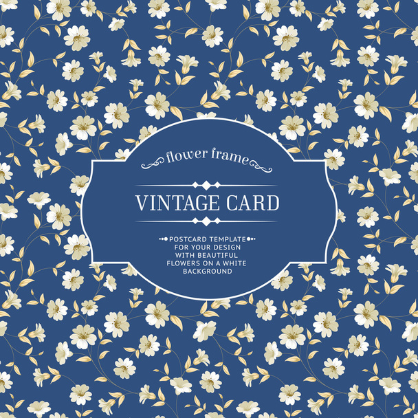 Vintage floral card - Vector, Image