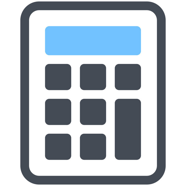 calculadora de negocio de contabilidad icono en estilo de contorno lleno - Vector, imagen