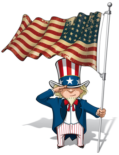 wuj sam pozdrawiając USA bandery i wojny światowej-II wojny światowej (48 gwiazda) - Wektor, obraz