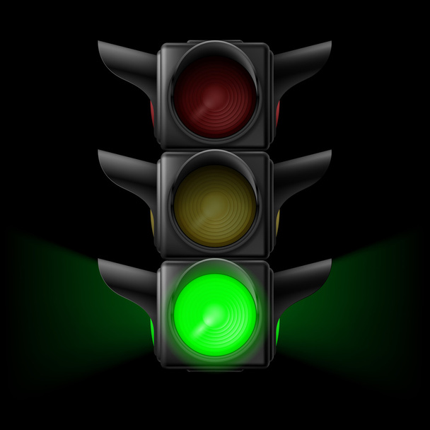 Traffic light with green on - Vektör, Görsel