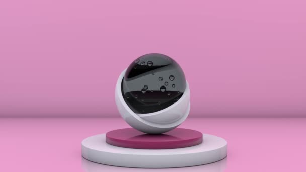 3D animáció a fehér féltekék és a labda a víz, hogy forr a légbuborékok. Absztrakt hurok animáció, ötlet transzparensekhez, kompozíciókhoz, absztrakt hátterekhez és képernyővédekhez. - Felvétel, videó