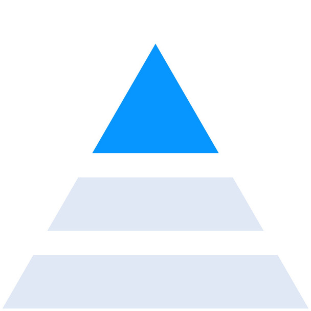 analytics diagram piramide pictogram in platte stijl - Vector, afbeelding