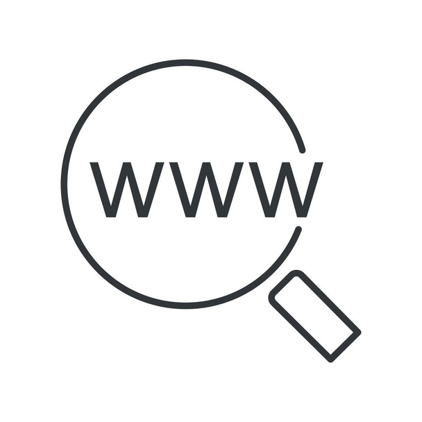 Icono de búsqueda de enlaces http en el estilo Esquema - Vector, imagen