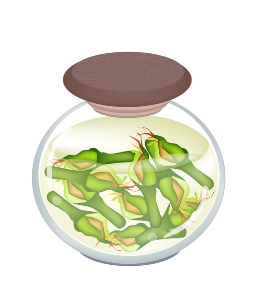 cukkini savanyúság ecetes maláta jar - Vektor, kép