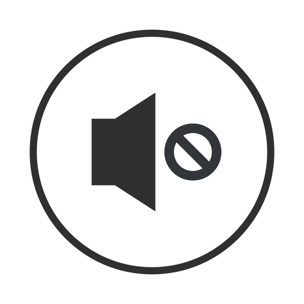 ícone de controle de som mudo em estilo sólido - Vetor, Imagem