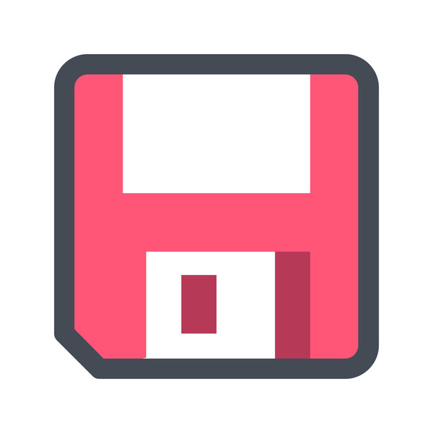 floppy floppy disk game icoon in Gevulde omtrek stijl - Vector, afbeelding