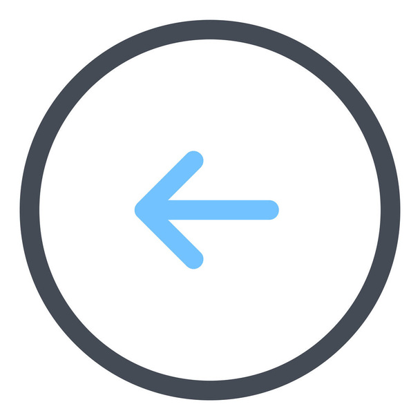 flecha atrás círculo icono en estilo de contorno lleno - Vector, Imagen