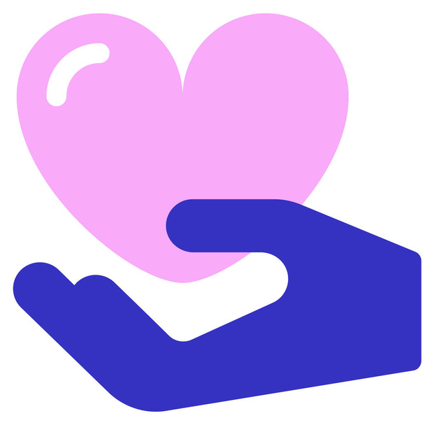 dar icono de corazón de la mano en la categoría Amor & romance - Vector, imagen
