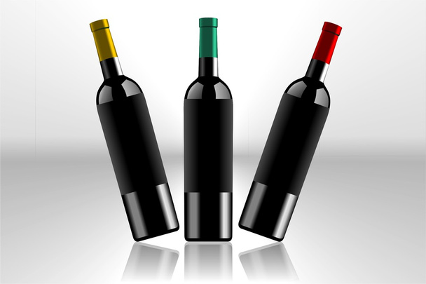 şarap şişesi vektör kümesi - Vektör, Görsel