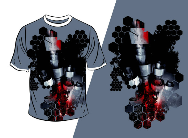 Vektorové tričko s abstraktní koncepcí technologie - Vektor, obrázek