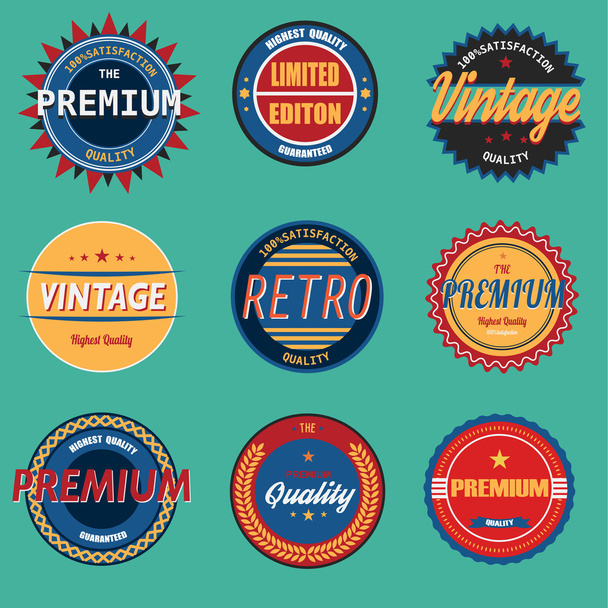 Vector of retro vintage badges emblems - Vektor, obrázek