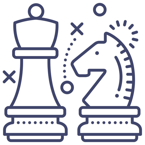 sakk figura játék ikon körvonalazott stílusban - Vektor, kép