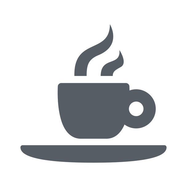 cafeïne koffiekopje pictogram in Solid stijl - Vector, afbeelding