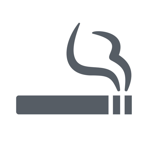 viciado em câncer ícone de cigarro em estilo sólido - Vetor, Imagem