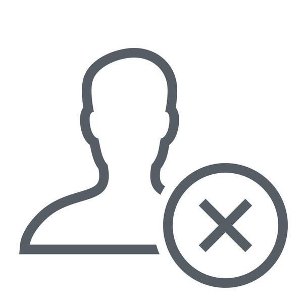 account avatar delete icon in Outline style - Vector, Image