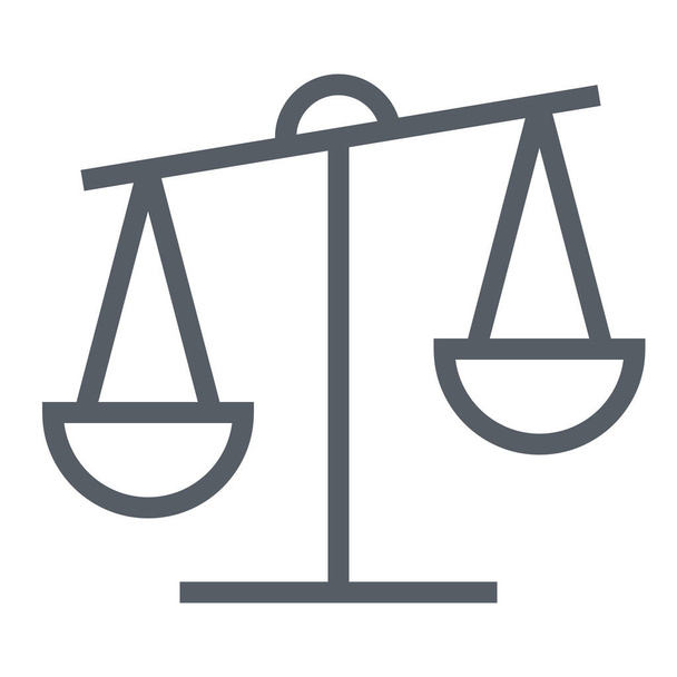 equilibrio icono de la ley de justicia en el estilo de esquema - Vector, imagen