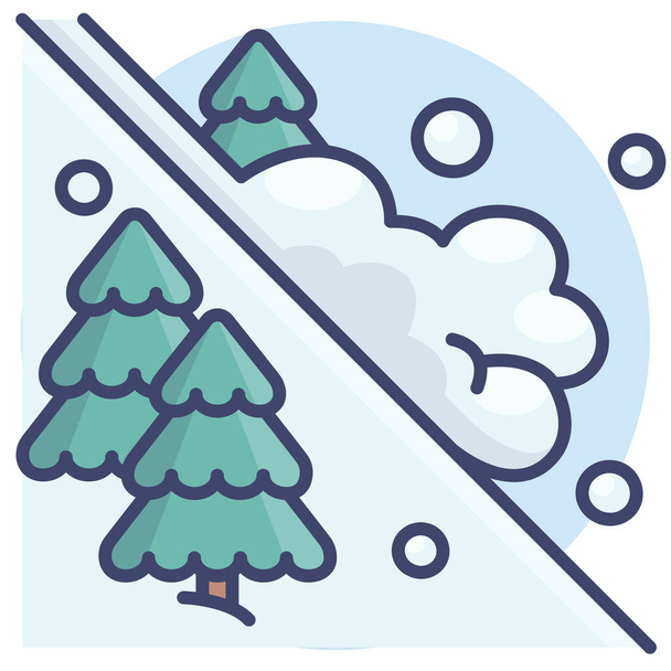 avalanche disaster landslide icon - Vector, Image