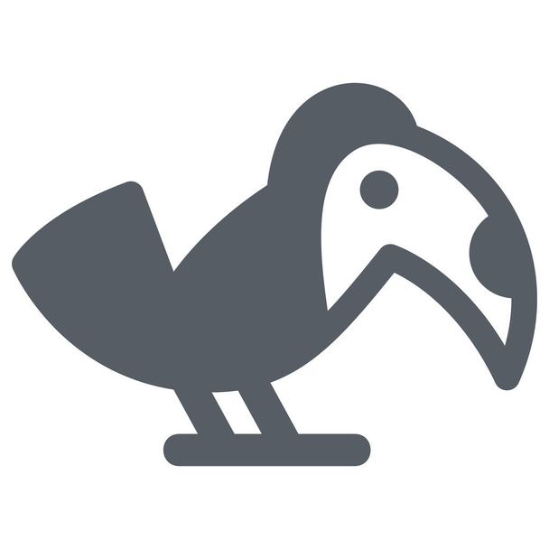 Hayvan kuş ormanı simgesi Katı stilde - Vektör, Görsel