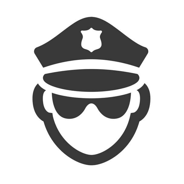 agente poliziotto icona del crimine in stile solido - Vettoriali, immagini
