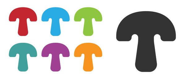 Black Mushroom icon isolated on white background. Set icons colorful. Vector. - Vector, Image