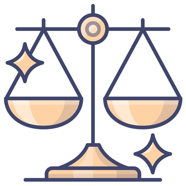 equilibrio icono de la ley de justicia en el estilo de esquema lleno - Vector, imagen