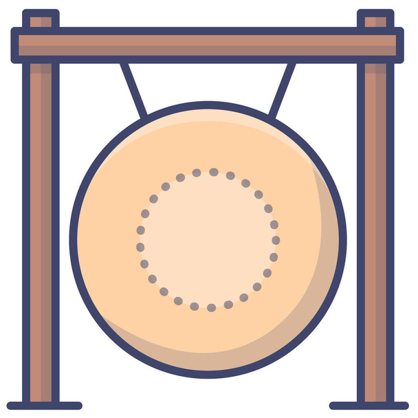 gong instrument percussion icon in Chinese New Year category - Vector, Image