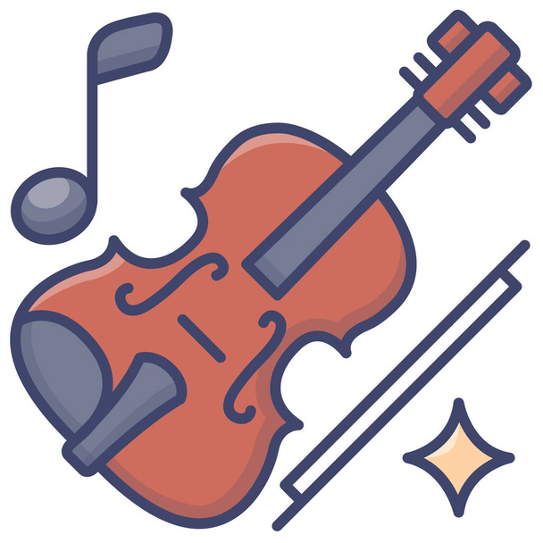 cello instrument music icon in Filled outline style - Vector, Image