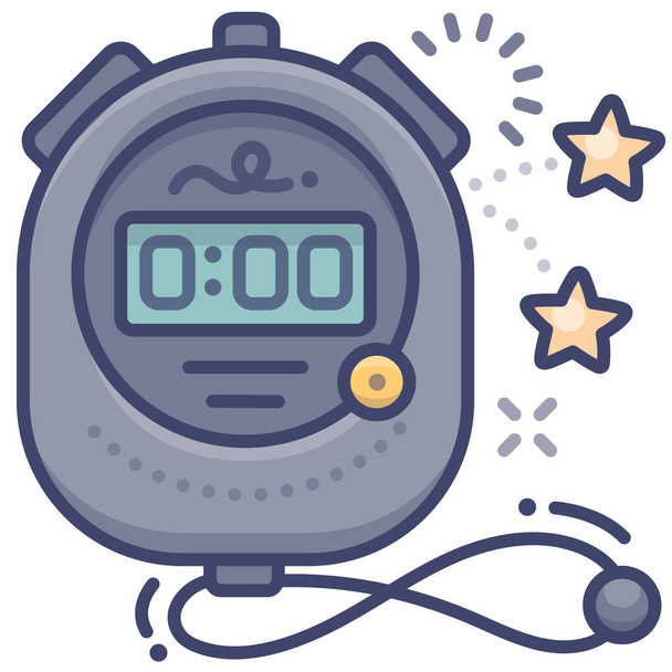 posilovna stopky časovač ikona ve vyplněném stylu obrysu - Vektor, obrázek