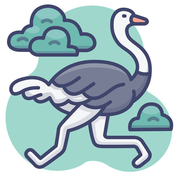 animal avestruz salvaje icono - Vector, imagen