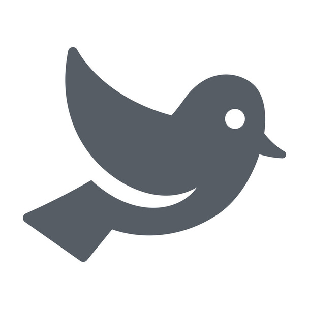 dier vogel natuur icoon in solide stijl - Vector, afbeelding